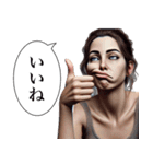 毎日使える変顔(女)（個別スタンプ：13）