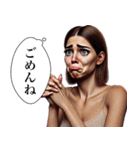 毎日使える変顔(女)（個別スタンプ：16）