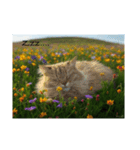 お花畑と猫（個別スタンプ：7）