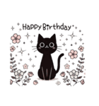 黒猫クロてぃおのスタンプ 04 桜＆お祝い（個別スタンプ：25）