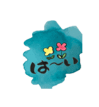 花うさぎ 筆文字スタンプ（個別スタンプ：5）