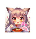 猫耳ガール⑥。食べ物編（個別スタンプ：13）