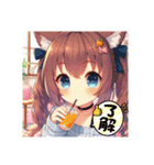 猫耳ガール⑥。食べ物編（個別スタンプ：14）