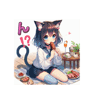 猫耳ガール⑥。食べ物編（個別スタンプ：16）