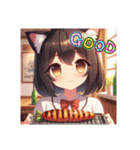 猫耳ガール⑥。食べ物編（個別スタンプ：17）