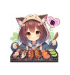 猫耳ガール⑥。食べ物編（個別スタンプ：18）