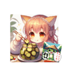 猫耳ガール⑥。食べ物編（個別スタンプ：21）