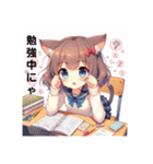 猫耳ガール⑬。（個別スタンプ：22）