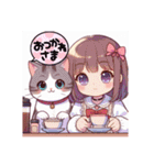 猫LOVEガール③。（個別スタンプ：18）