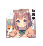 猫耳ガール⑭。（個別スタンプ：7）