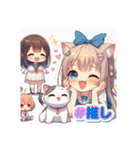 猫耳ガール⑭。（個別スタンプ：15）