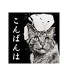 水墨画風 猫スタンプ（AI生成）（個別スタンプ：3）