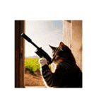 銃を向けて、要求をする猫ちゃん（個別スタンプ：26）