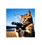 銃を向けて、要求をする猫ちゃん（個別スタンプ：27）