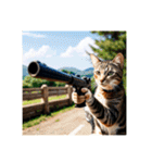 銃を向けて、要求をする猫ちゃん（個別スタンプ：28）