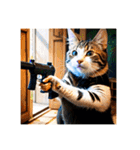 銃を向けて、要求をする猫ちゃん（個別スタンプ：32）