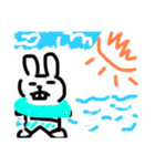 真顔Rabbit 夏（個別スタンプ：4）