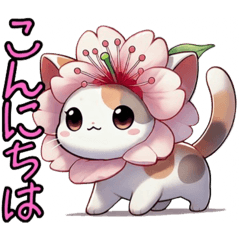 [LINEスタンプ] 花猫【其の壱】桜にゃん❗️1番人気❗️