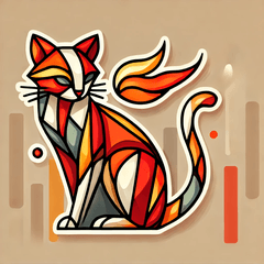 [LINEスタンプ] 熱いキュビズム猫スタンプ