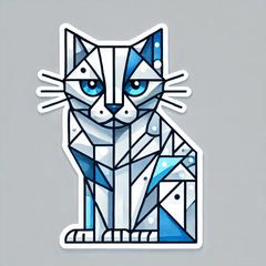 [LINEスタンプ] 冷たいキュビズム猫スタンプ