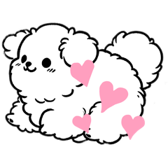 [LINEスタンプ] モコモコふわふわ犬