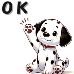 [LINEスタンプ] 毎日ダルメシアン 挨拶返答編 犬 イヌ いぬ