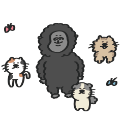 [LINEスタンプ] にゃんころ with Gorilla