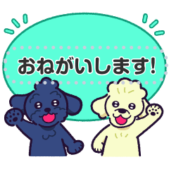 [LINEスタンプ] 黒プー＆白プーのメッセージスタンプ