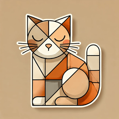 [LINEスタンプ] 温かいキュビズム猫スタンプ