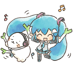 [LINEスタンプ] 初音ミク × しろたん