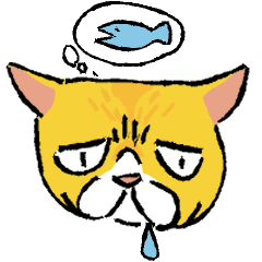 [LINEスタンプ] ご飯を所望するねこ