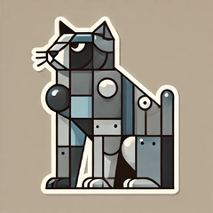 [LINEスタンプ] 硬いキュビズム猫スタンプ