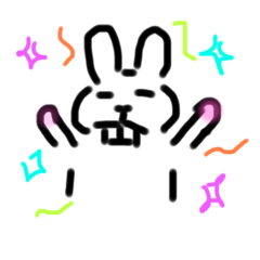 [LINEスタンプ] 真顔Rabbit