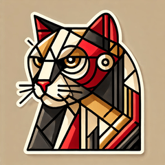[LINEスタンプ] 強いキュビズム猫スタンプ
