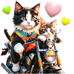 [LINEスタンプ] バイク好き♡リアルねこ アレンジに使える