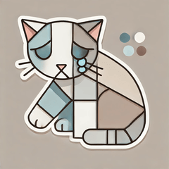 [LINEスタンプ] 弱いキュビズム猫スタンプ