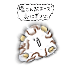 [LINEスタンプ] シンプル 塩昆布チーズおにぎり 日常会話の画像（メイン）