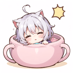 [LINEスタンプ] ちびキャラ猫耳少女スタンプ