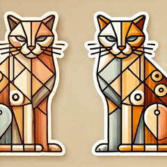 [LINEスタンプ] 古いキュビズム猫スタンプ