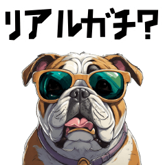 [LINEスタンプ] 上から目線なロックなブルドッグ