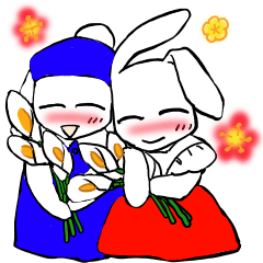 [LINEスタンプ] うささん・うさおくんの春