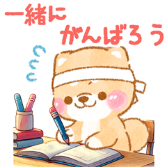 [LINEスタンプ] 受験や勉強を応援する❤️いやしばいぬ❤️