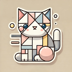 [LINEスタンプ] 小さいキュビズム猫スタンプ