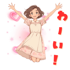 [LINEスタンプ] ふんわりハッピーガール