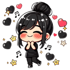 [LINEスタンプ] 今日も推しが世界一！【黒】