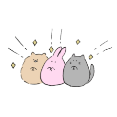 [LINEスタンプ] ゆるいうさぎと猫と犬（毎日使える敬語）