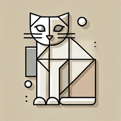 [LINEスタンプ] 簡単なキュビズム猫スタンプ