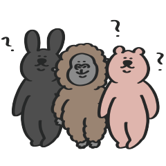 [LINEスタンプ] くまうさ with Gorilla