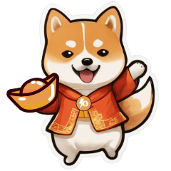 [LINEスタンプ] 財柴招財団：ワンワン富を招こう！