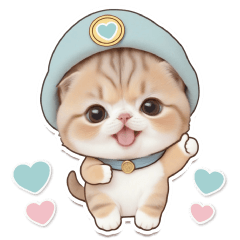 [LINEスタンプ] 可愛い猫 シール風 パステル 思いやり 日常